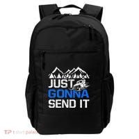 Just Gonna Send It retro Snowmobiling Motor Sled Riders Backpack thumb 0