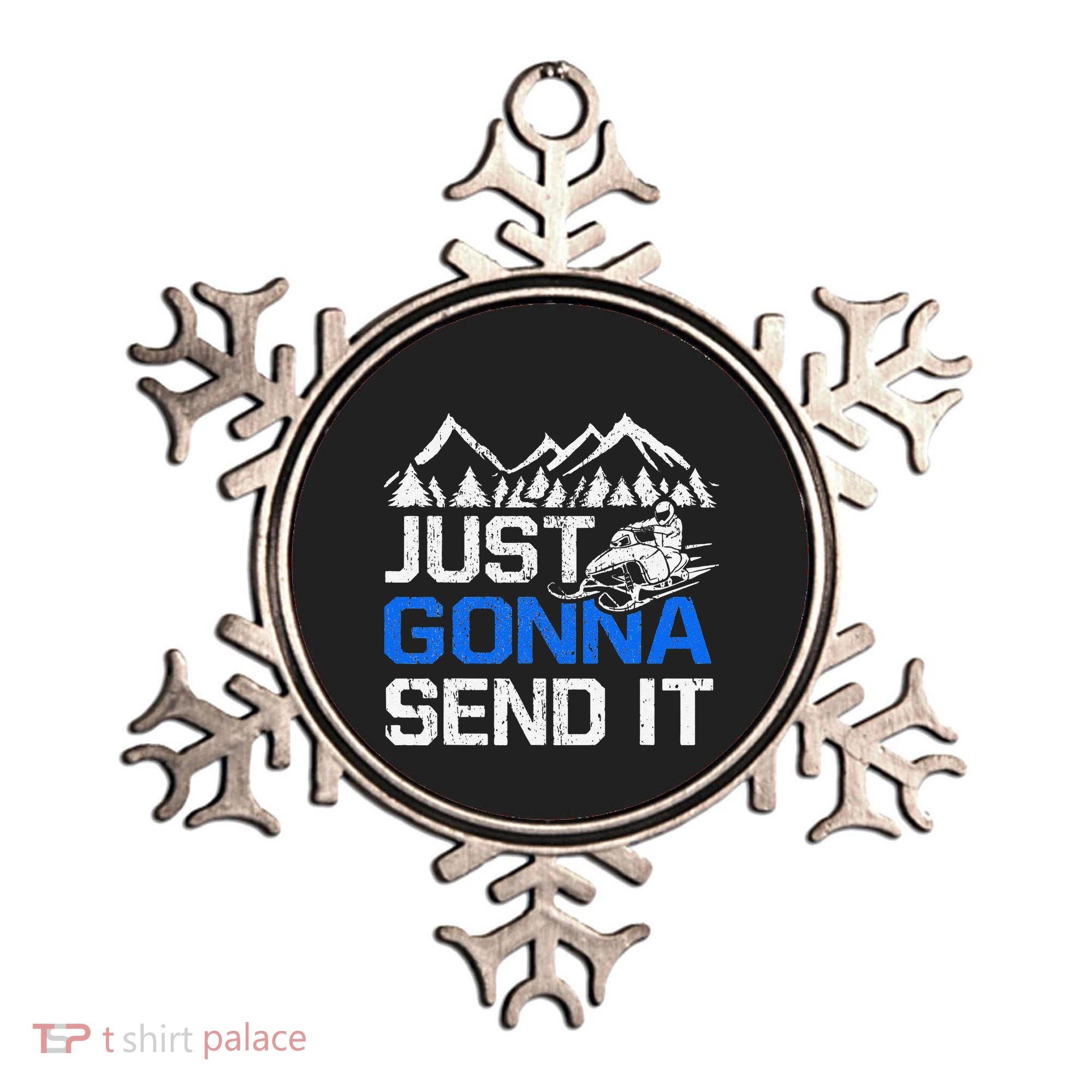 Just Gonna Send It retro Snowmobiling Motor Sled Riders Ornament