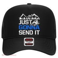 Just Gonna Send It retro Snowmobiling Motor Sled Riders Hat thumb 0