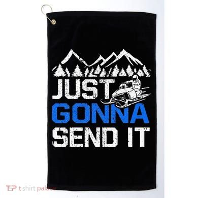 Just Gonna Send It retro Snowmobiling Motor Sled Riders Golf Towel