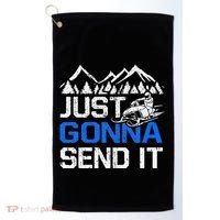 Just Gonna Send It retro Snowmobiling Motor Sled Riders Golf Towel thumb 0