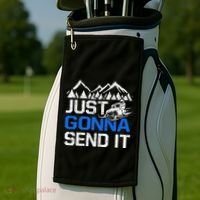 Just Gonna Send It retro Snowmobiling Motor Sled Riders Golf Towel thumb 2