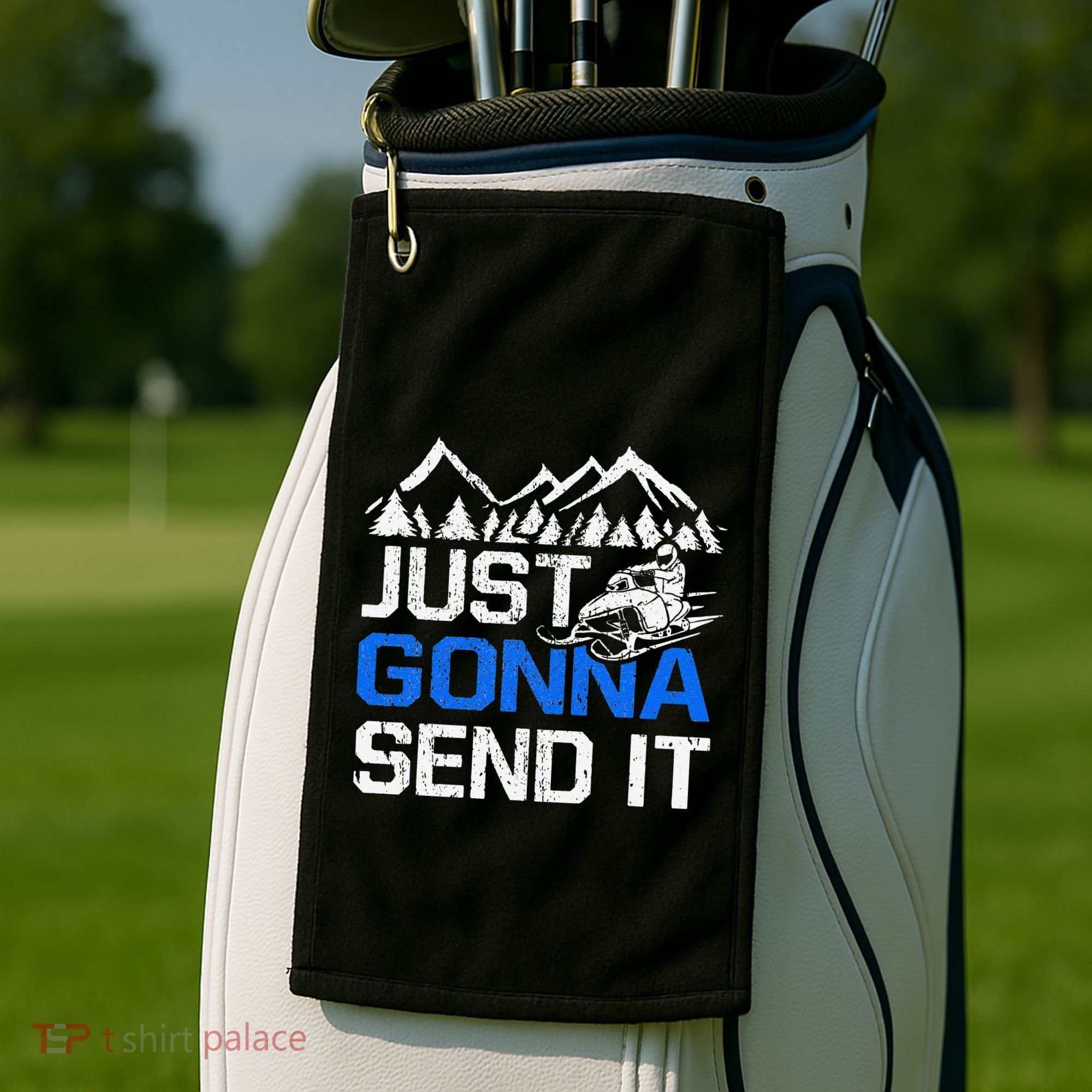 Just Gonna Send It retro Snowmobiling Motor Sled Riders Golf Towel