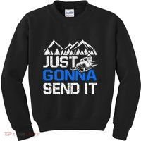 Just Gonna Send It retro Snowmobiling Motor Sled Riders Kids Sweatshirt thumb 0