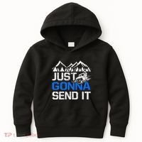 Just Gonna Send It retro Snowmobiling Motor Sled Riders Kids Hoodie thumb 0