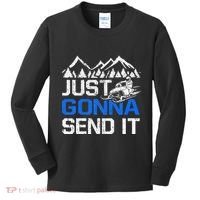 Just Gonna Send It retro Snowmobiling Motor Sled Riders Kids Long Sleeve Shirt thumb 0