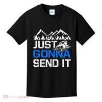 Just Gonna Send It retro Snowmobiling Motor Sled Riders Kids T-Shirt thumb 0