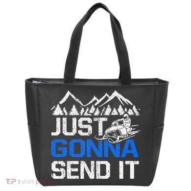 Just Gonna Send It retro Snowmobiling Motor Sled Riders Tote Bag