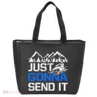 Just Gonna Send It retro Snowmobiling Motor Sled Riders Tote Bag thumb 0