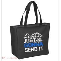 Just Gonna Send It retro Snowmobiling Motor Sled Riders Tote Bag thumb 2