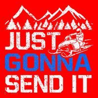 Just Gonna Send It retro Snowmobiling Motor Sled Riders Santa Hat thumb 1