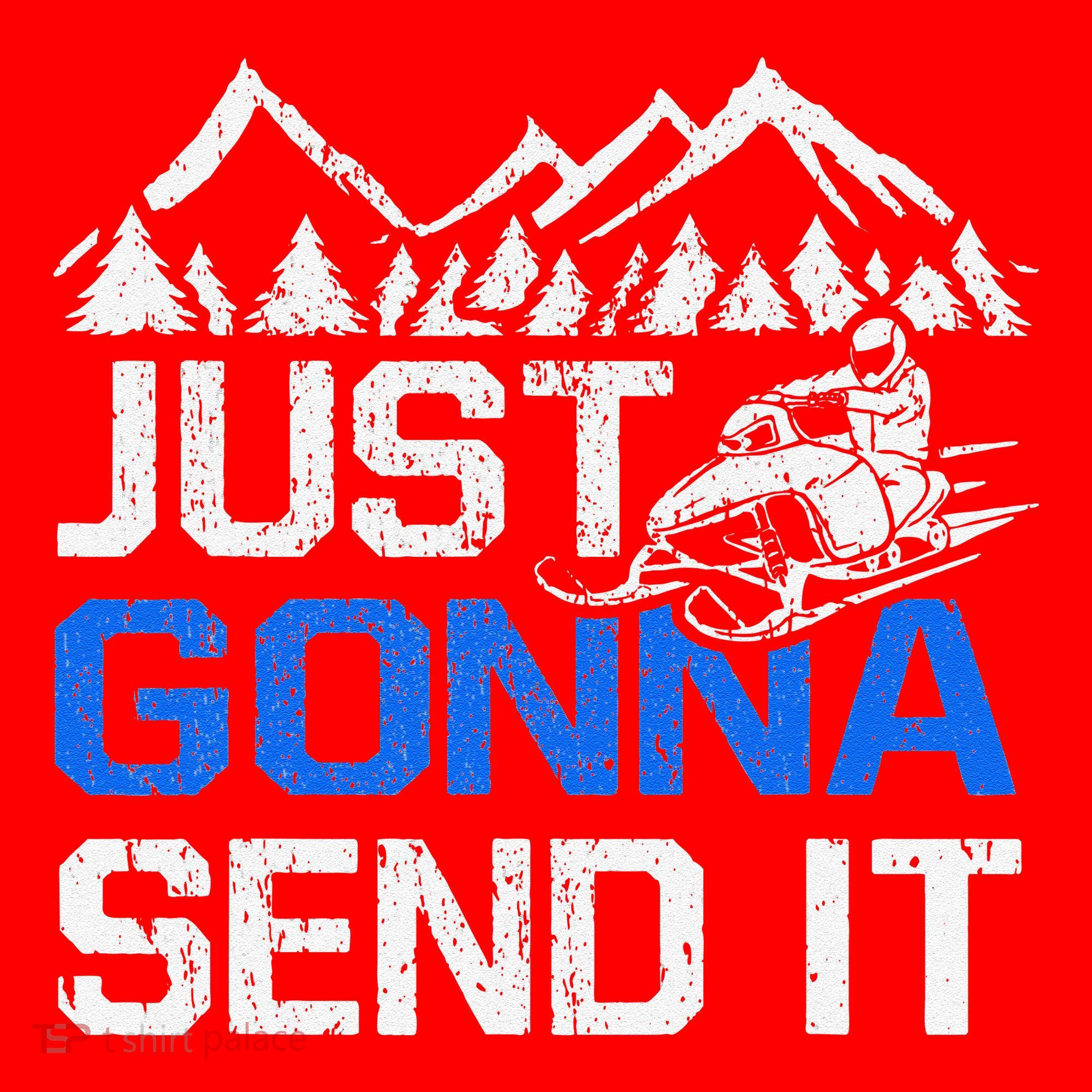 Just Gonna Send It retro Snowmobiling Motor Sled Riders Santa Hat