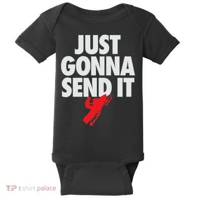 Just Gonna Send It Snowmobile Baby Bodysuit