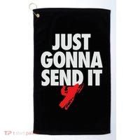 Just Gonna Send It Snowmobile Golf Towel thumb 0
