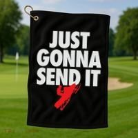 Just Gonna Send It Snowmobile Golf Towel thumb 1