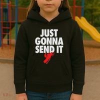 Just Gonna Send It Snowmobile Kids Hoodie thumb 3