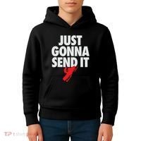 Just Gonna Send It Snowmobile Kids Hoodie thumb 4