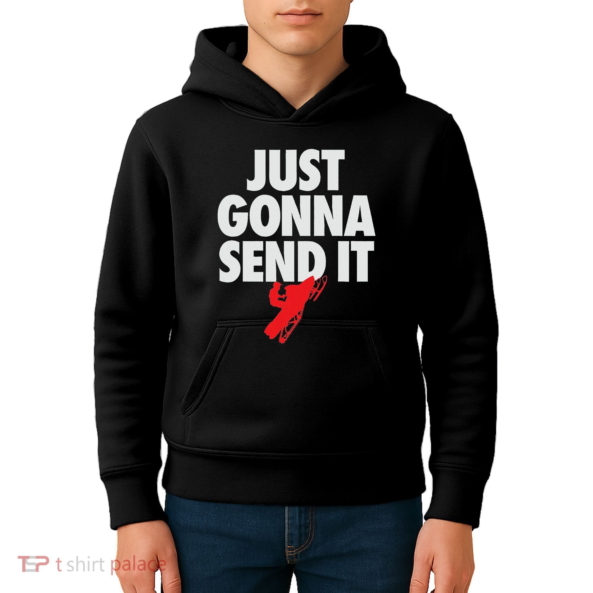 Just Gonna Send It Snowmobile Kids Hoodie