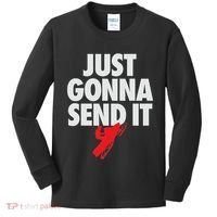 Just Gonna Send It Snowmobile Kids Long Sleeve Shirt thumb 0