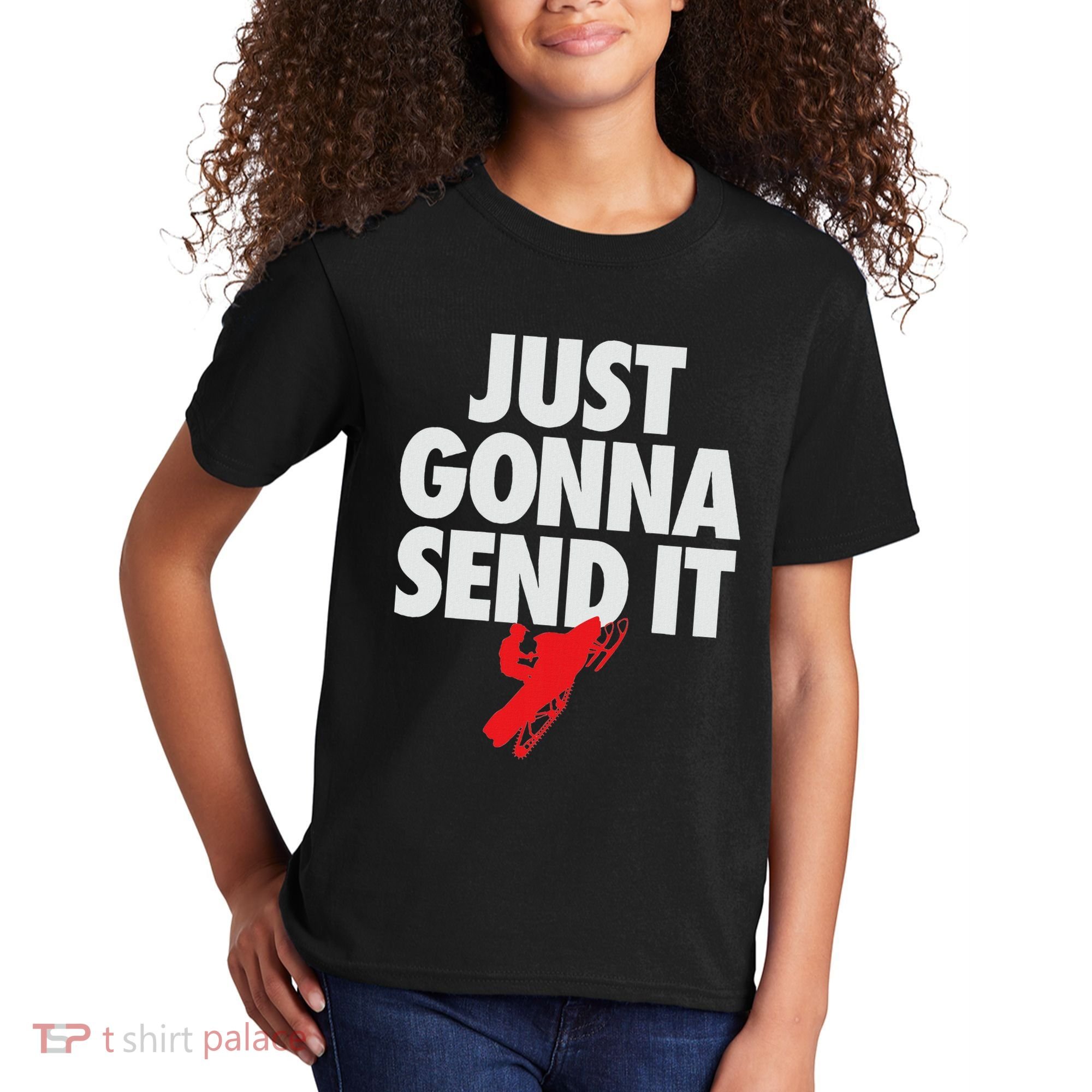 Just Gonna Send It Snowmobile Kids T-Shirt