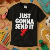 Just Gonna Send It Snowmobile Kids T-Shirt thumb 3