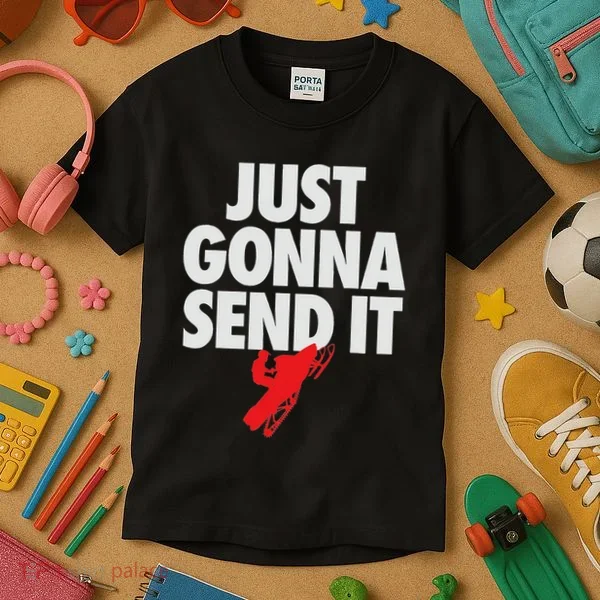 Just Gonna Send It Snowmobile Kids T-Shirt