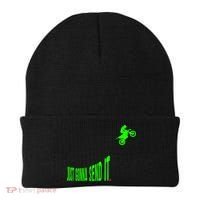 Just Gonna Send It Funny Motocross Dirt Bike Meme Biker Gift Beanie thumb 0