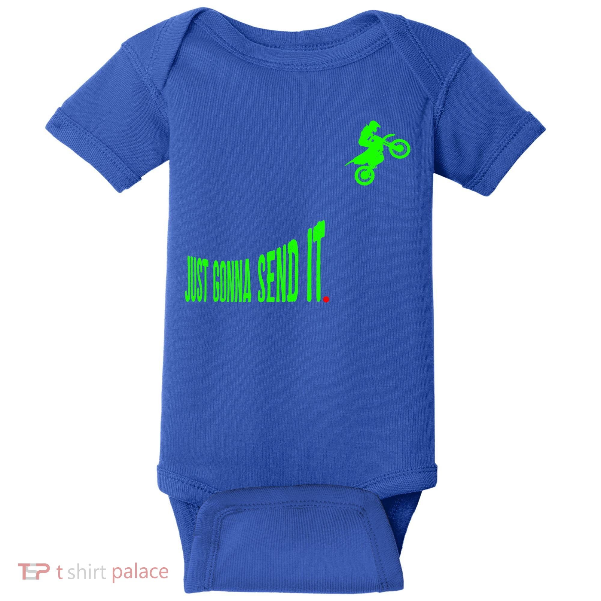 Just Gonna Send It Funny Motocross Dirt Bike Meme Biker Gift Baby Bodysuit