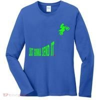 Just Gonna Send It Funny Motocross Dirt Bike Meme Biker Gift Women's Long Sleeve Shirt thumb 0
