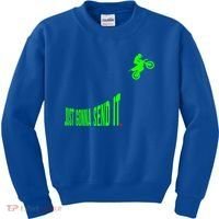 Just Gonna Send It Funny Motocross Dirt Bike Meme Biker Gift Kids Sweatshirt thumb 0