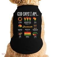 Juneteenth God Says I Am Celebrating Black Freedom 1865 Doggie Tank thumb 0