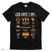Juneteenth God Says I Am Celebrating Black Freedom 1865 T-Shirt thumb 0