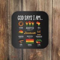Juneteenth God Says I Am Celebrating Black Freedom 1865 Coaster thumb 0