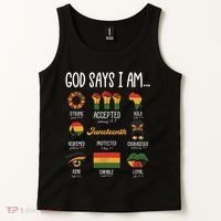 Juneteenth God Says I Am Celebrating Black Freedom 1865 Tank Top thumb 2
