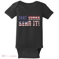Just Gonna Send It Funny Patriotic Saying Distressed Baby Bodysuit thumb 0