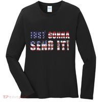 Just Gonna Send It Funny Patriotic Saying Distressed Women's Long Sleeve Shirt thumb 0