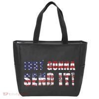 Just Gonna Send It Funny Patriotic Saying Distressed Tote Bag thumb 0