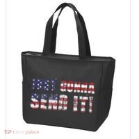 Just Gonna Send It Funny Patriotic Saying Distressed Tote Bag thumb 3