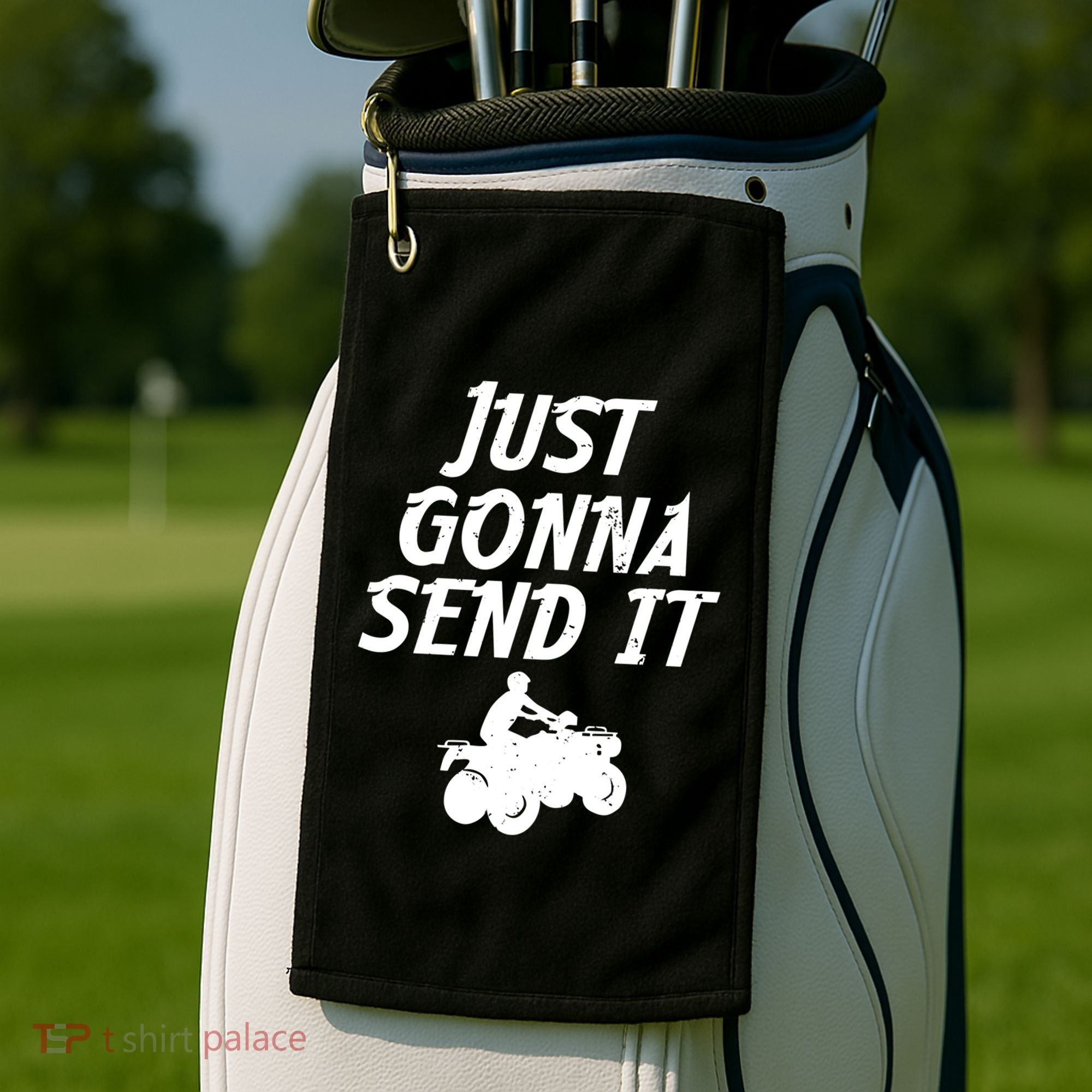 Just Gonna Send It Going To 4 Wheeling Four Wheeler Atv Gift Golf Towel