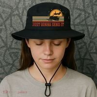 Just Gonna Send It For A Snowmobile Rider Snowmobile Meaningful Gift Bucket Hat thumb 3