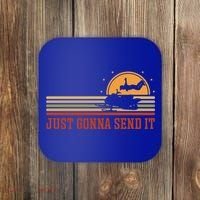Just Gonna Send It For A Snowmobile Rider Snowmobile Meaningful Gift Coaster thumb 0
