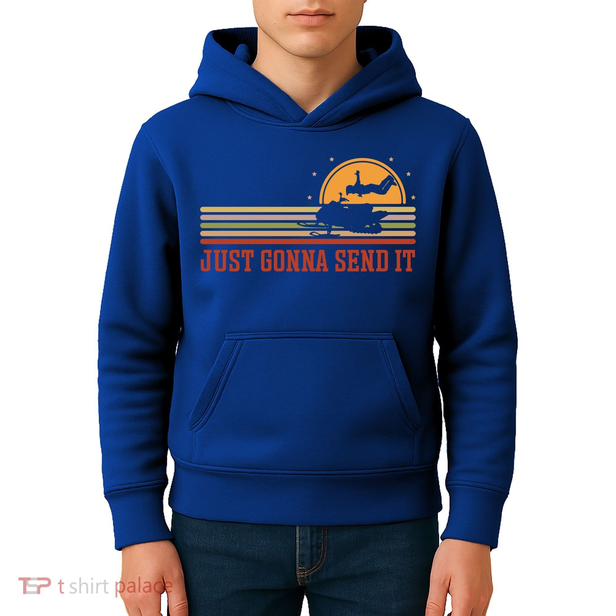 Just Gonna Send It For A Snowmobile Rider Snowmobile Meaningful Gift Kids Hoodie