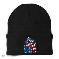 Just Gonna Send It Gift Patriotic American Flag Quad Atv Gift Beanie thumb 0