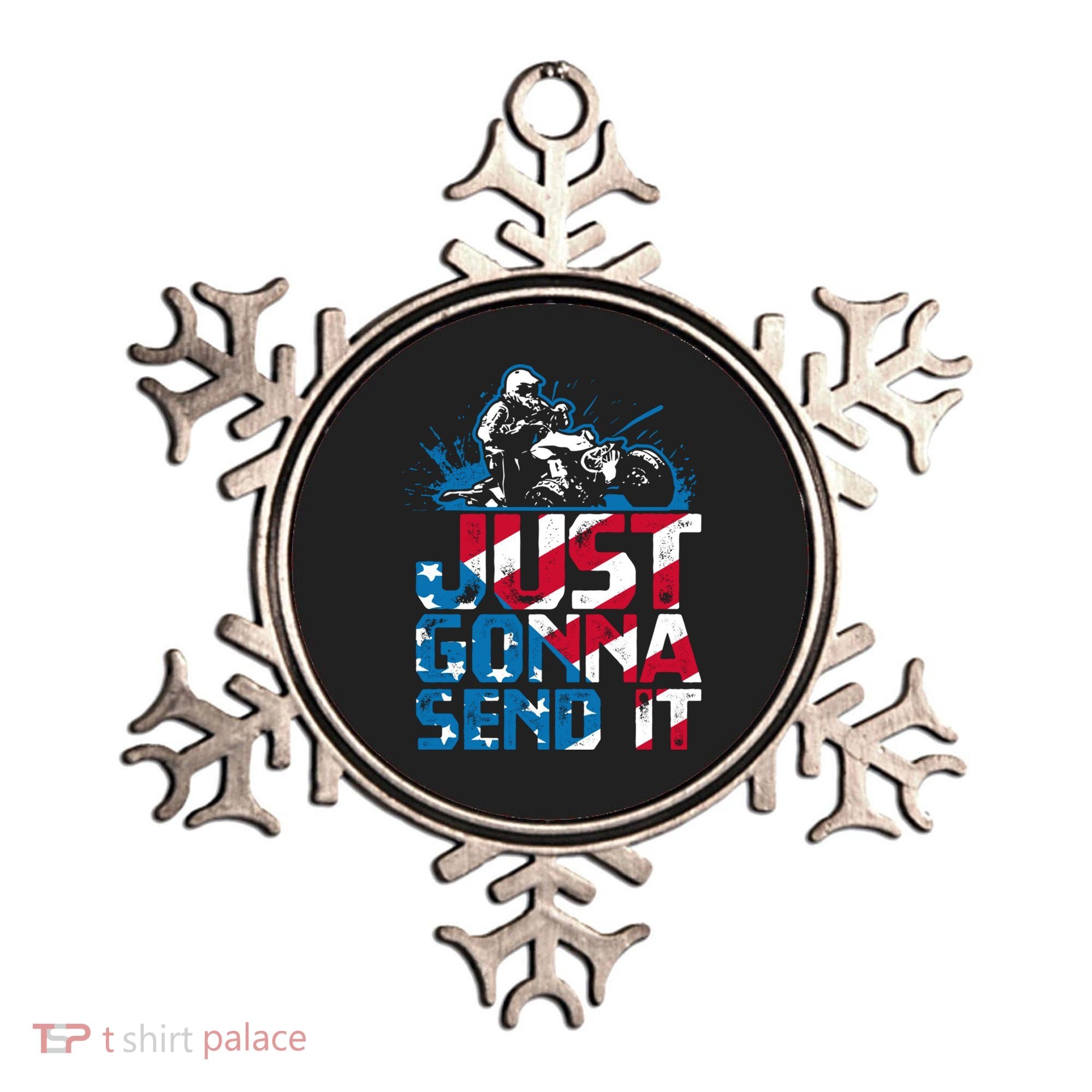 Just Gonna Send It Gift Patriotic American Flag Quad Atv Gift Ornament