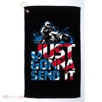 Just Gonna Send It Gift Patriotic American Flag Quad Atv Gift Golf Towel thumb 0