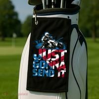 Just Gonna Send It Gift Patriotic American Flag Quad Atv Gift Golf Towel thumb 2