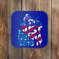 Just Gonna Send It Gift Patriotic American Flag Quad Atv Gift Coaster thumb 0