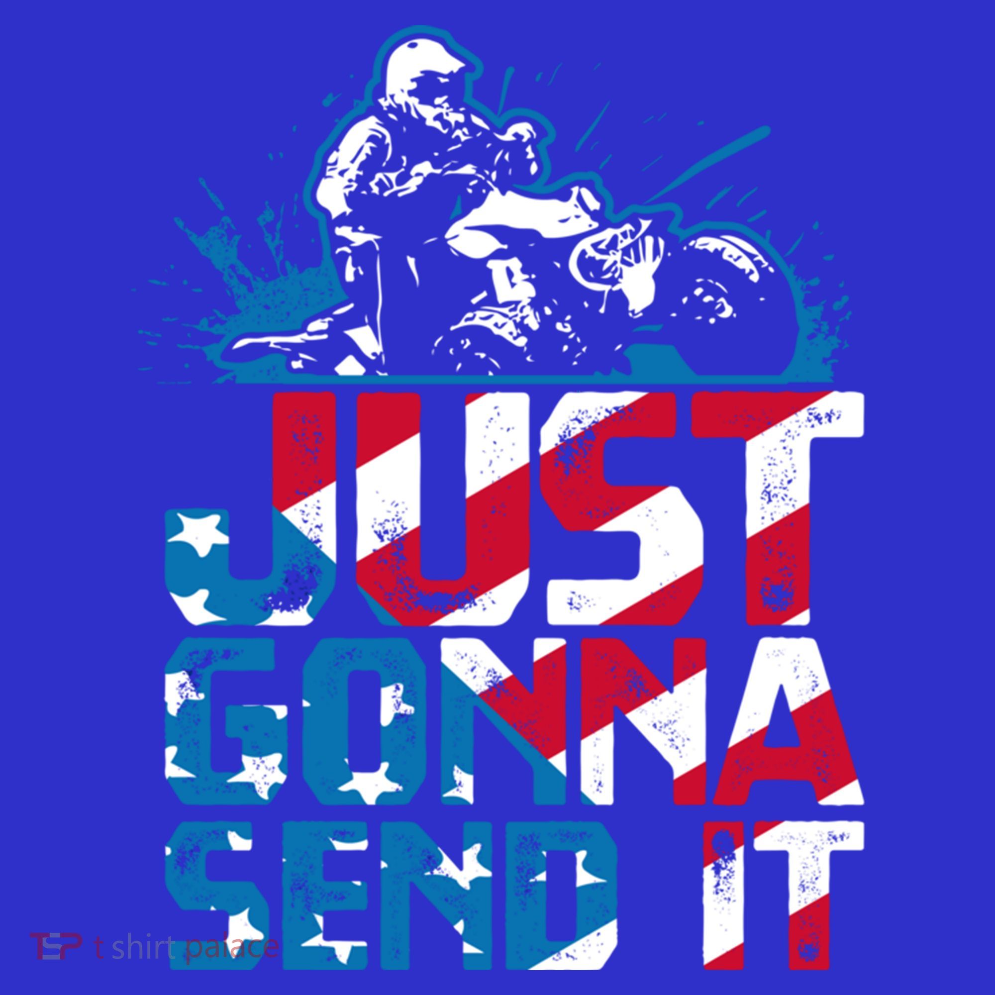 Just Gonna Send It Gift Patriotic American Flag Quad Atv Gift Polo