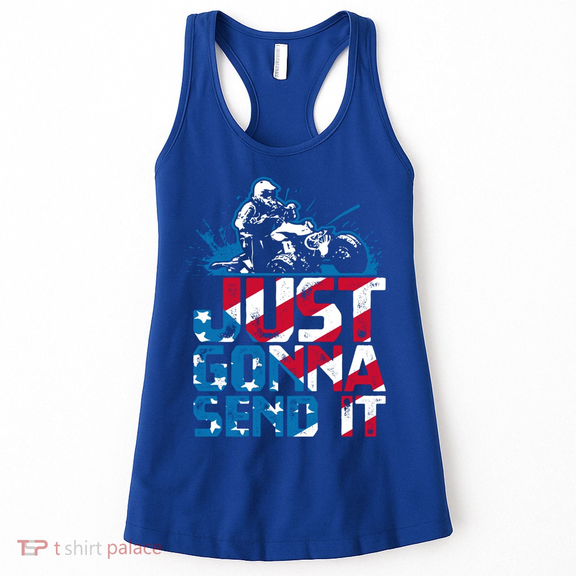 Just Gonna Send It Gift Patriotic American Flag Quad Atv Gift Women's Tank Top