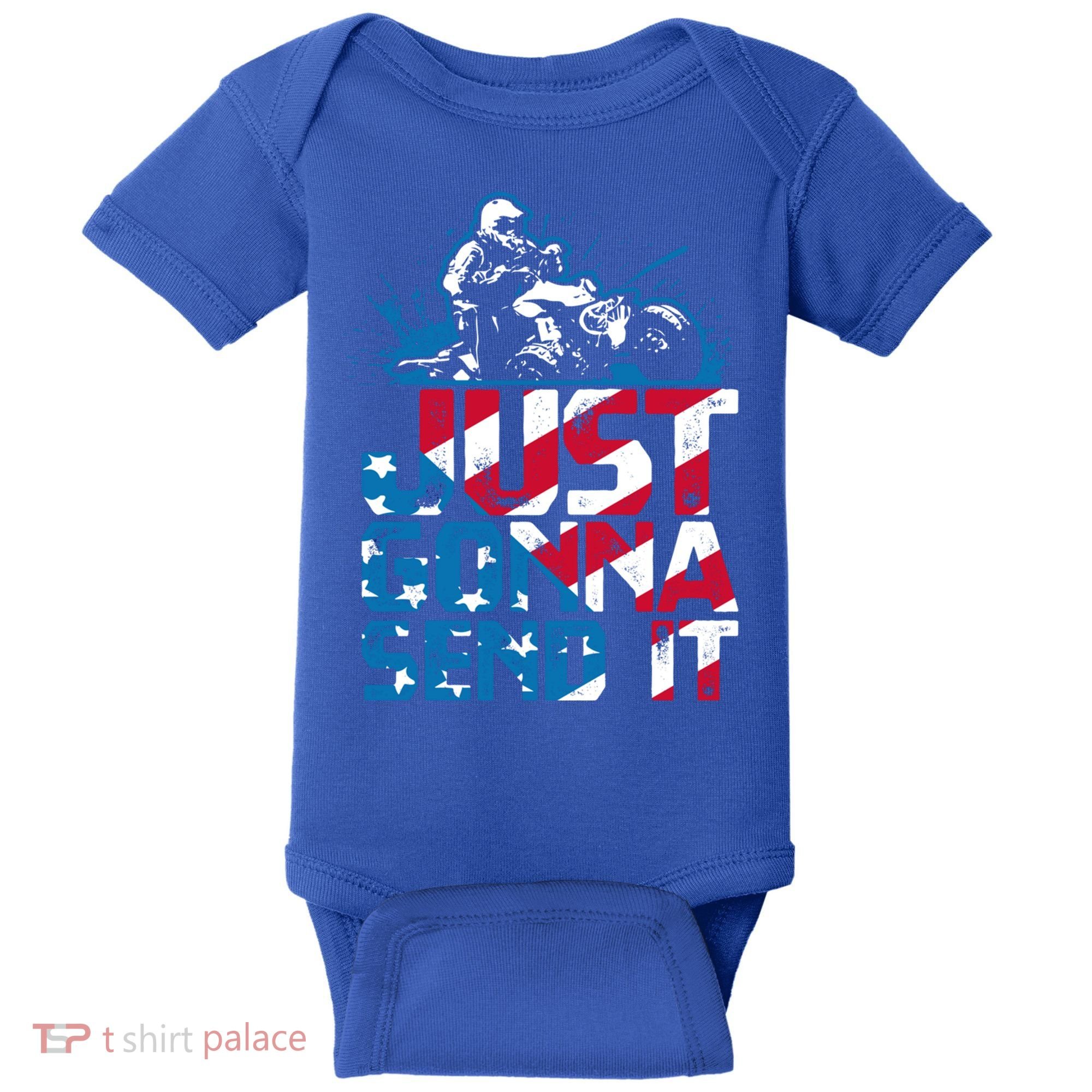Just Gonna Send It Gift Patriotic American Flag Quad Atv Gift Baby Bodysuit